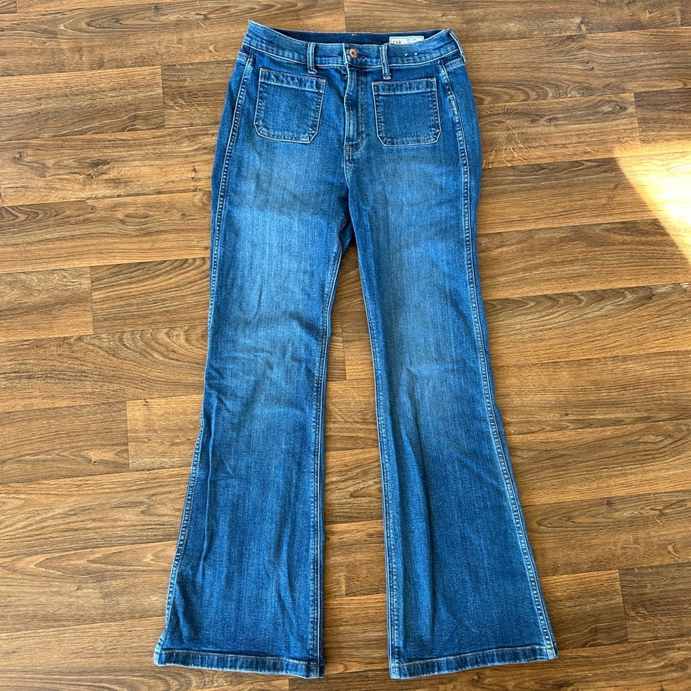 Gap high rise 70’s flare jean